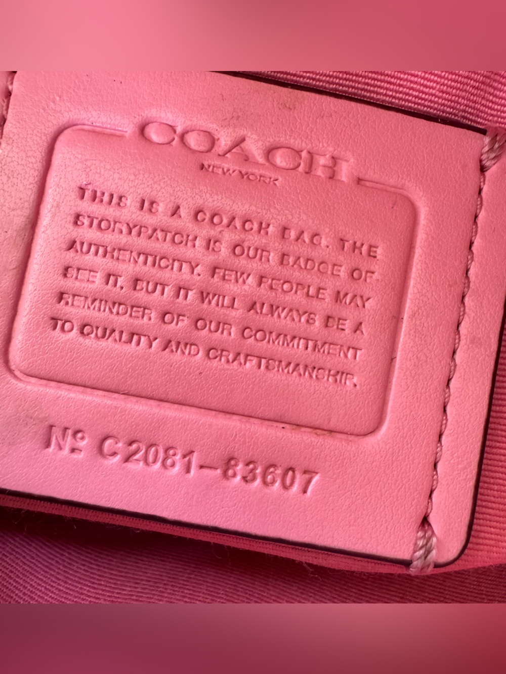 Coach Rowan Satchel Bag Signature Canvas Brown with Pink Trim 83607 - Picture 14 of 16